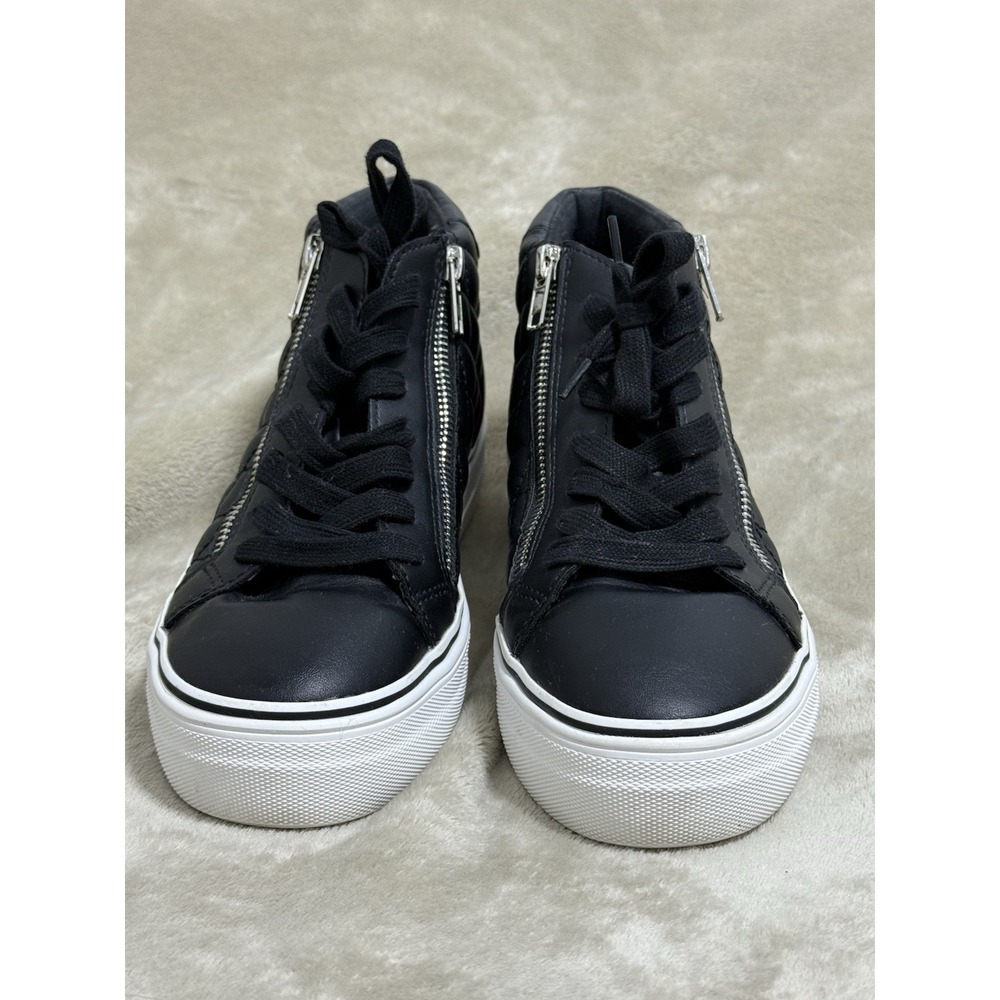 Steve Madden Decaff Black Quilted High Top Sneakers Women's Size 8 - Picture 2 of 6